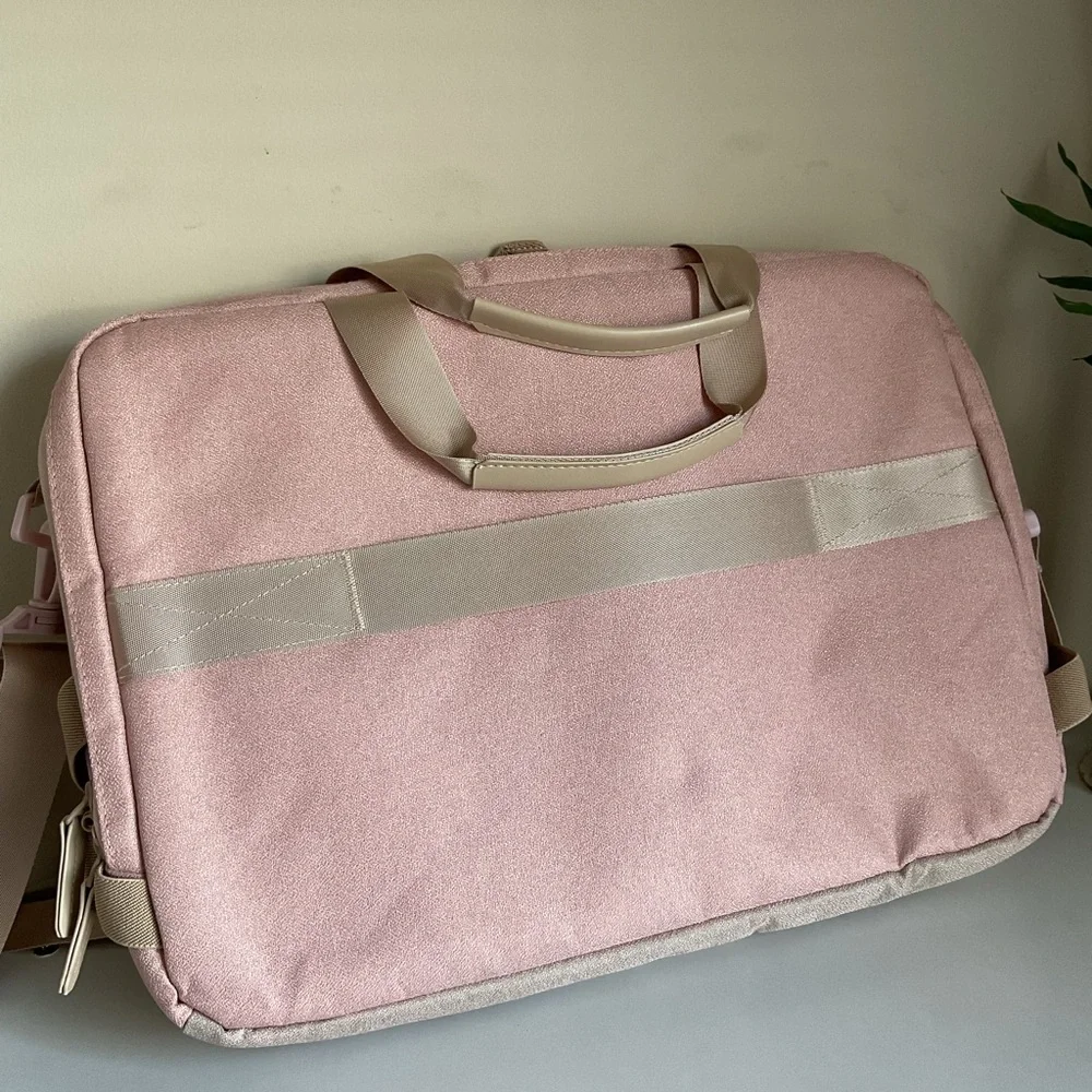 BAGSMART Pink Laptop Bag 15”-17” Work Travel Briefcase Messenger Organize New